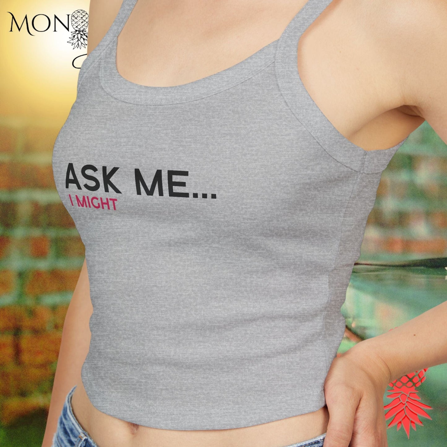 Just Ask Me Ladies Crop Tank
