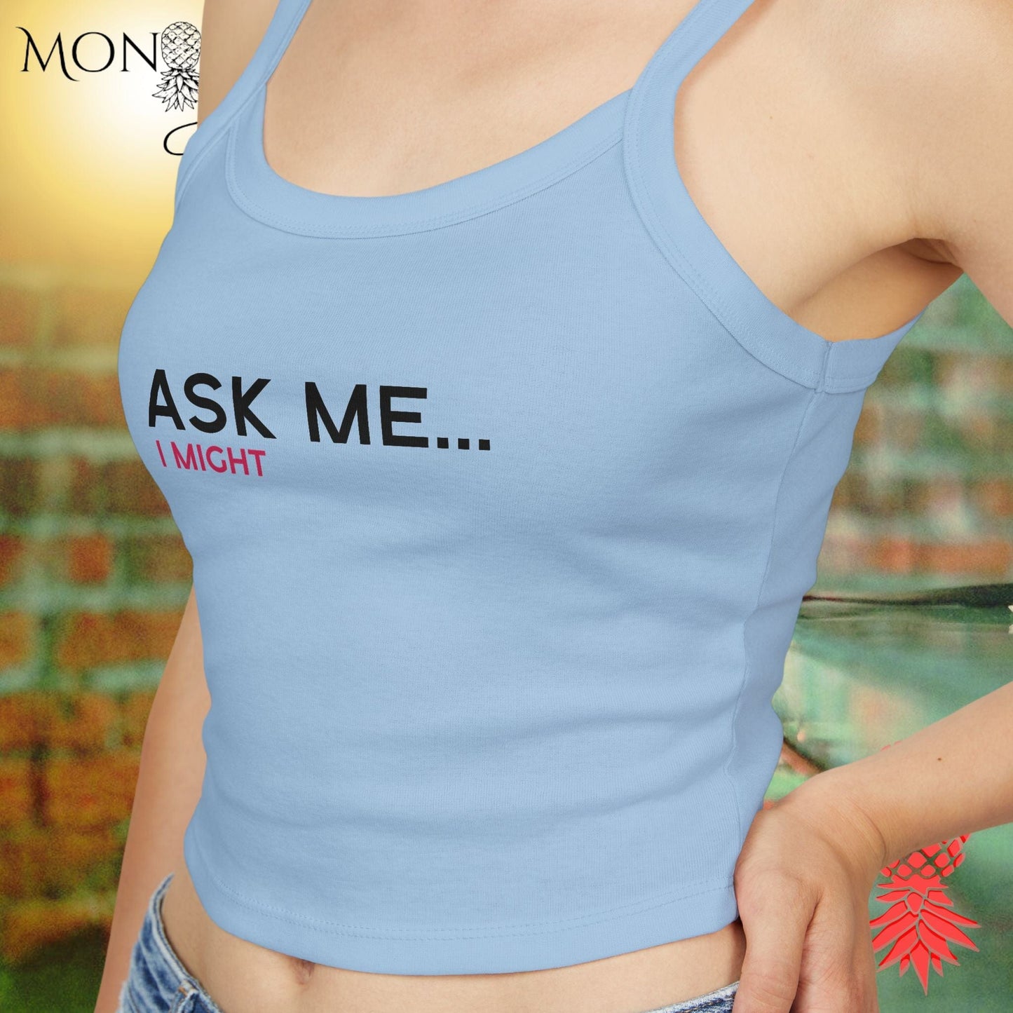 Just Ask Me Ladies Crop Tank