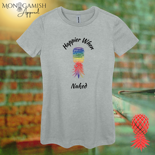 Happier When Naked Women's Tee
