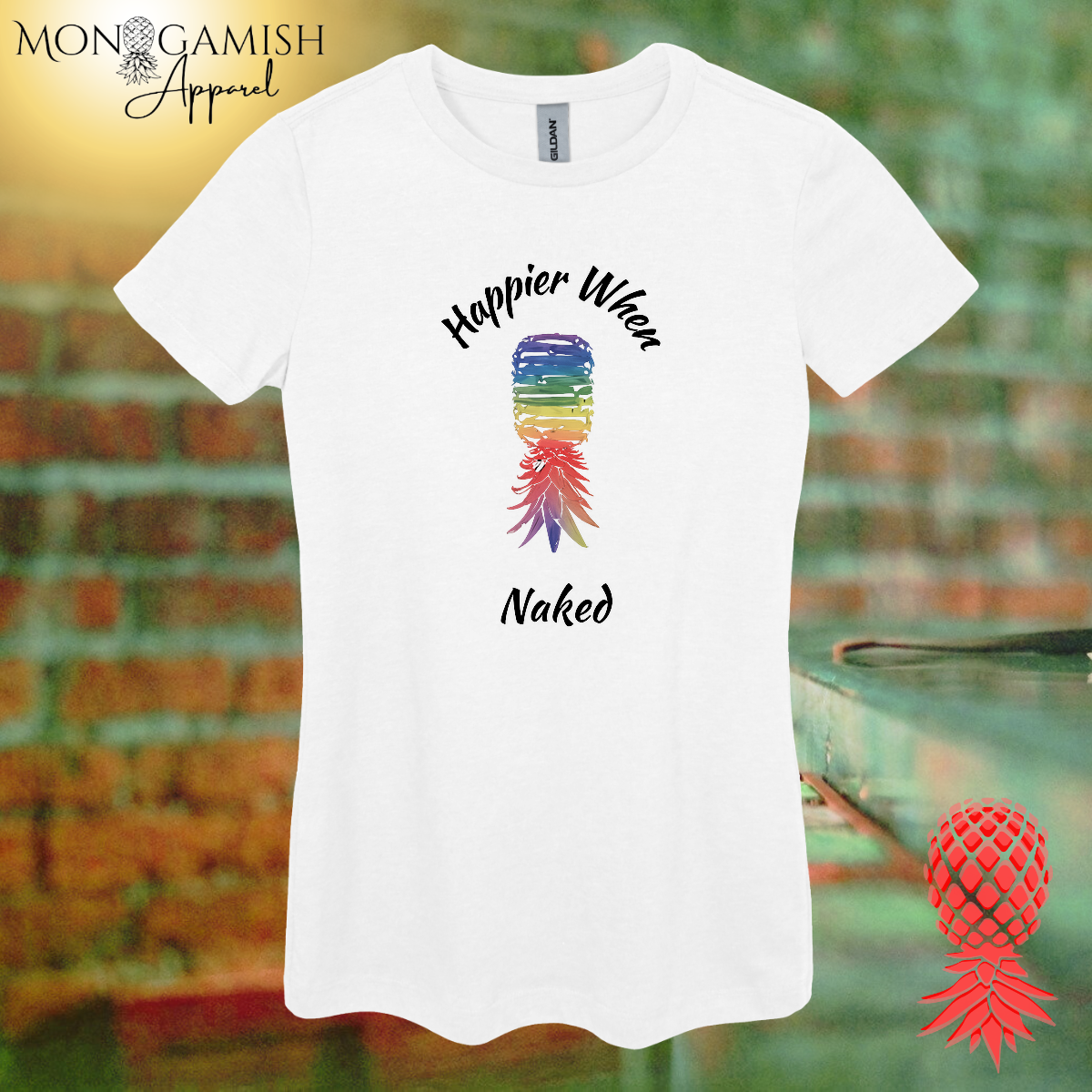 Happier When Naked Women's Tee