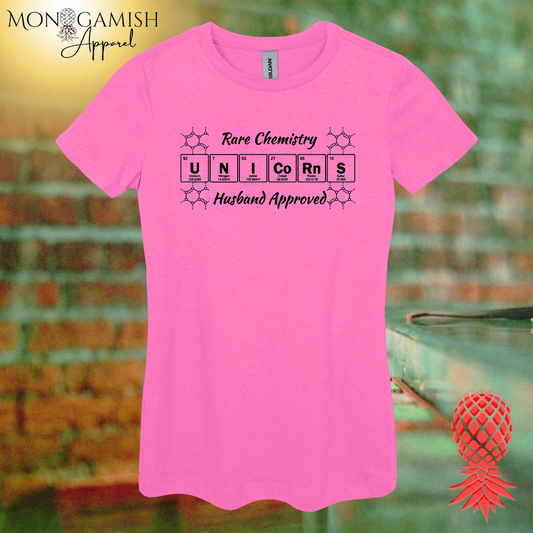 Unicorn Chemistry, Husband Approved Women's Tee