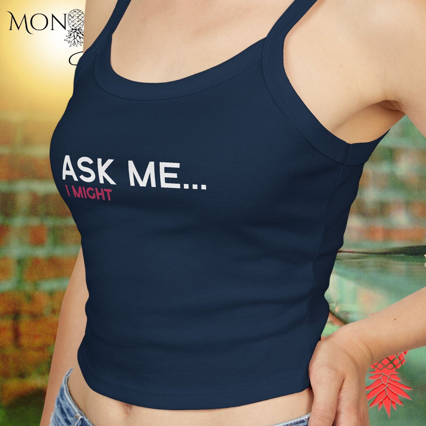 Just Ask Me Ladies Crop Tank