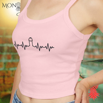 Heartbeat Hard On Ladies Crop Tank