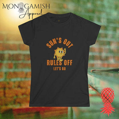 Sun Out Rules Off Womens Tee