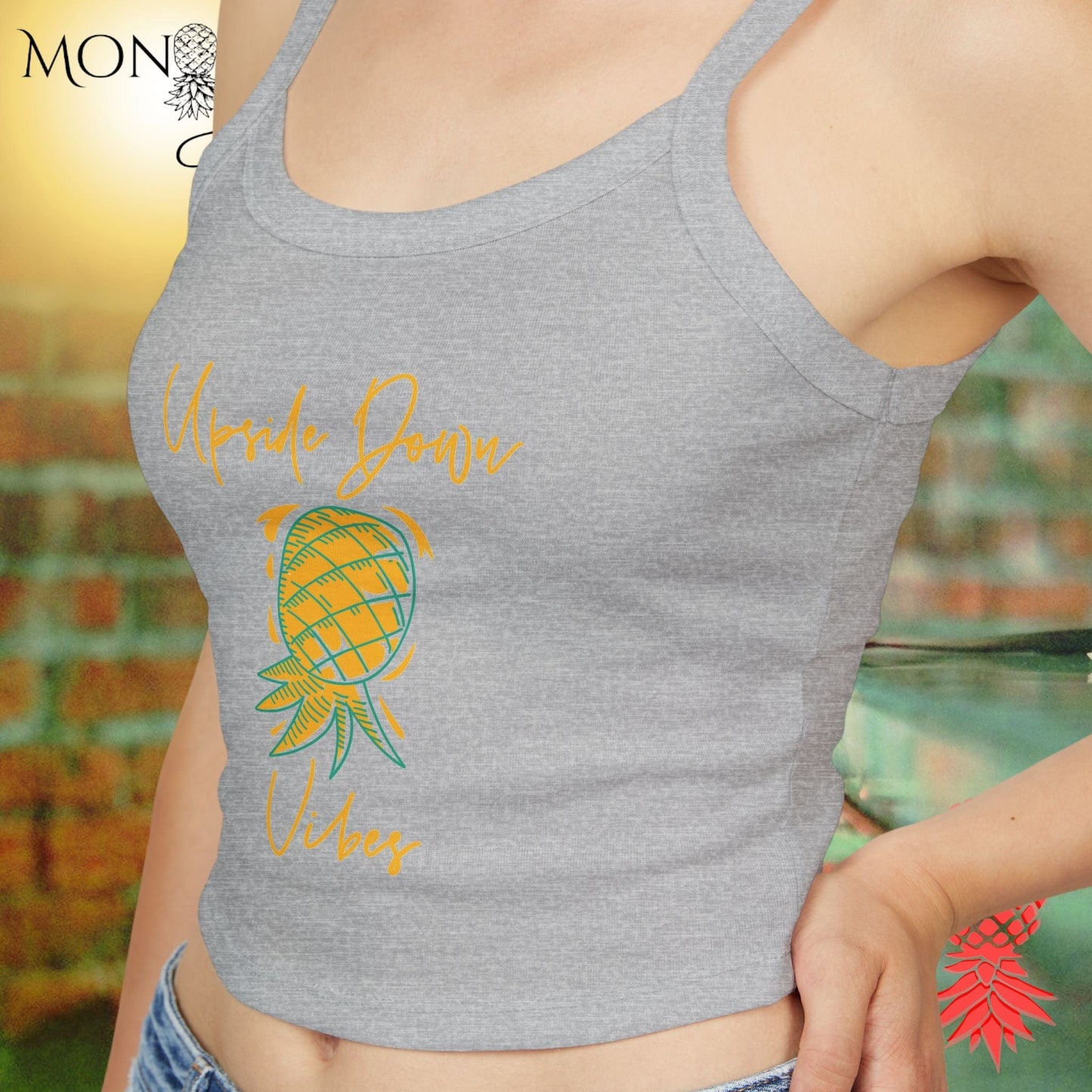 Upside Down Vibes Ladies Crop Tank