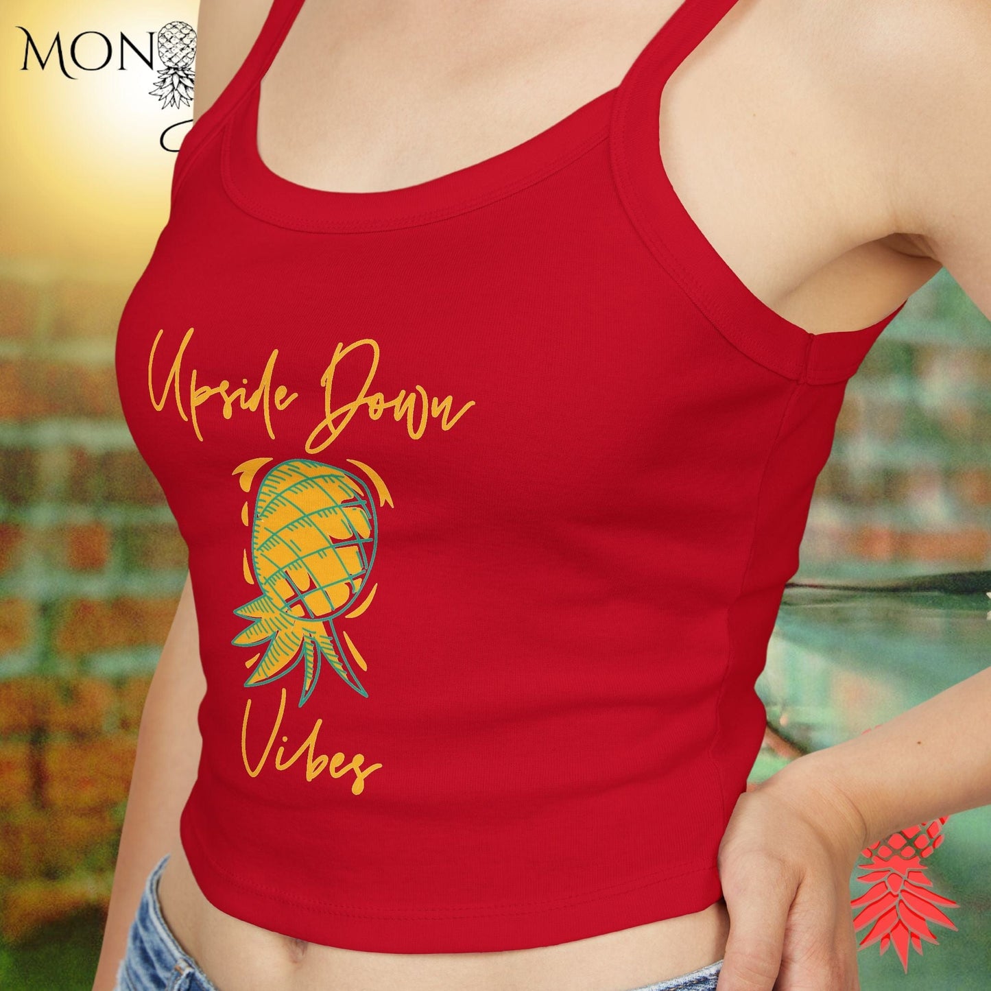 Upside Down Vibes Ladies Crop Tank