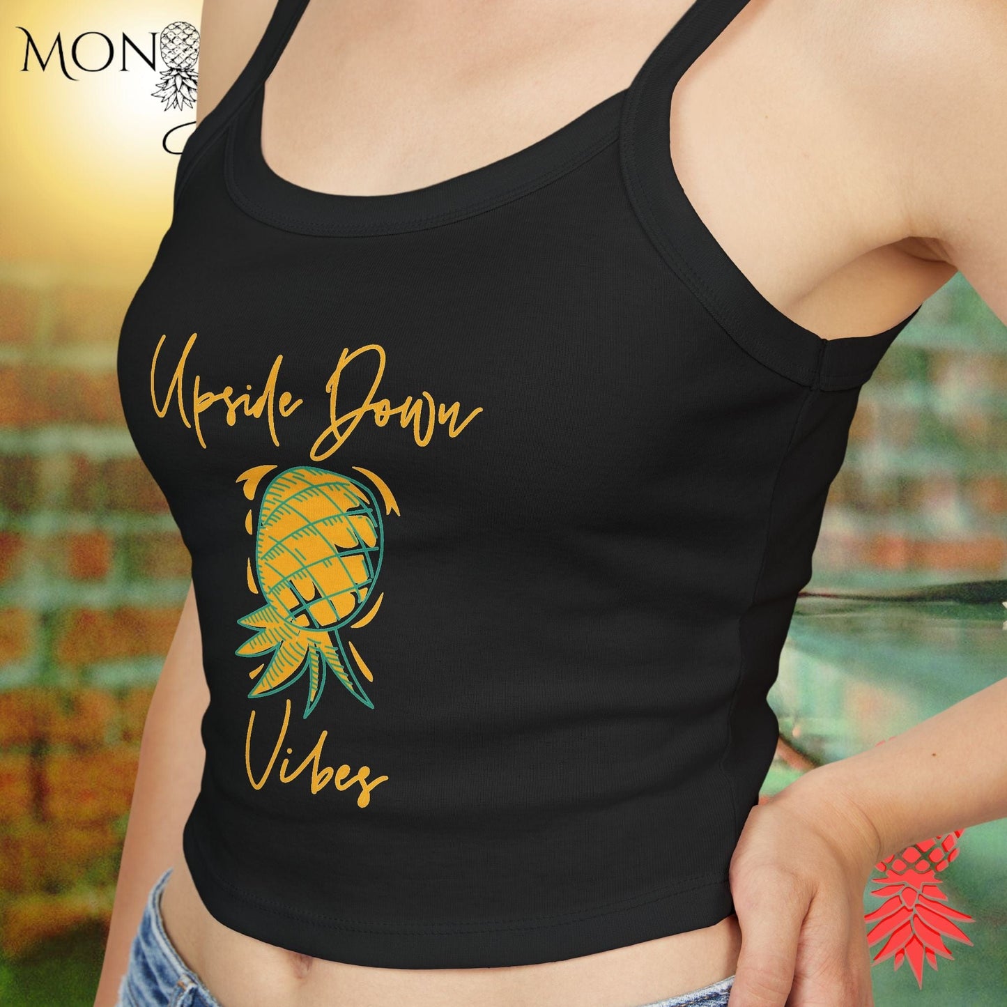 Upside Down Vibes Ladies Crop Tank
