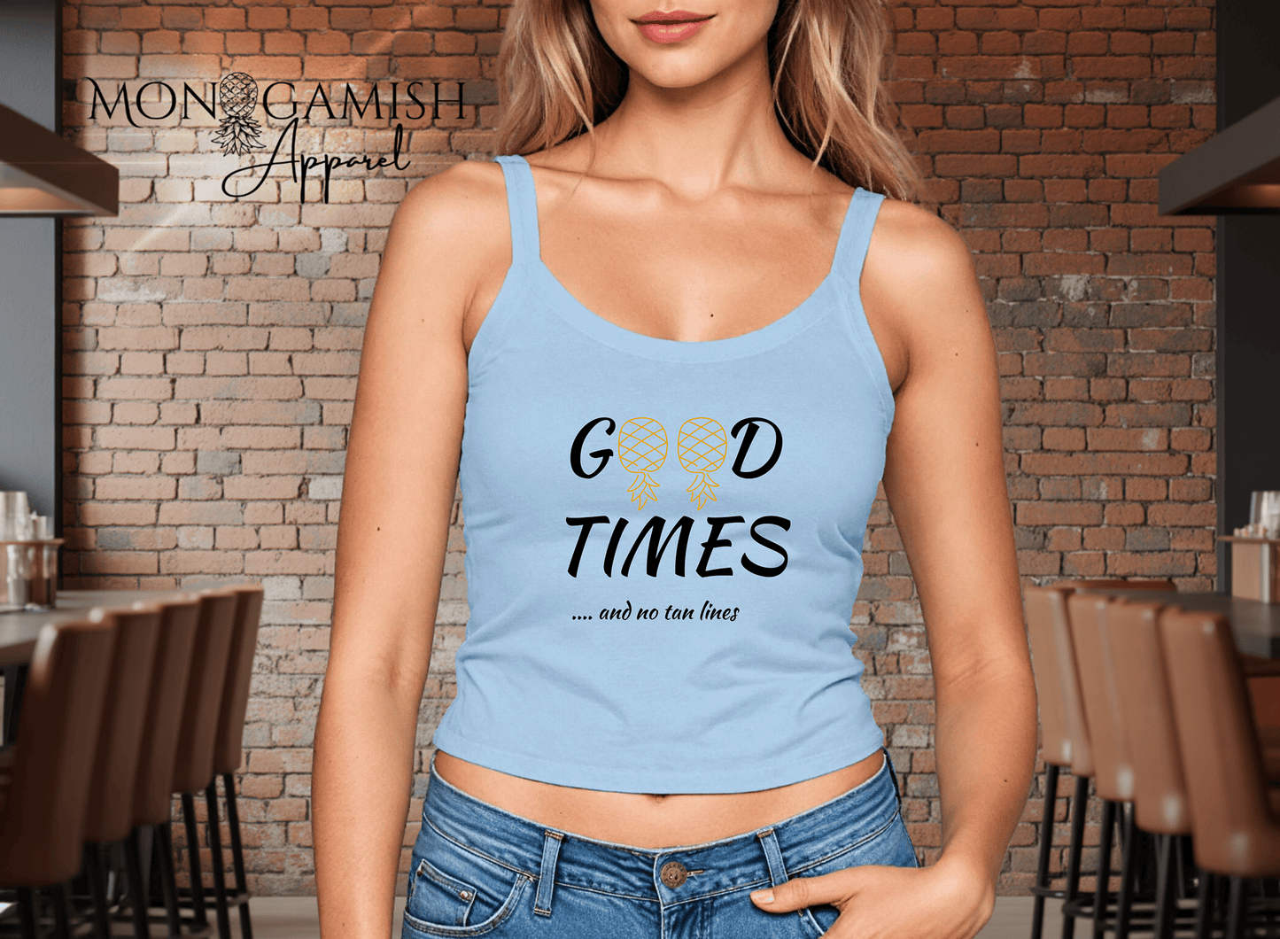 Good Times and No Tan Lines Ladies Crop Tank