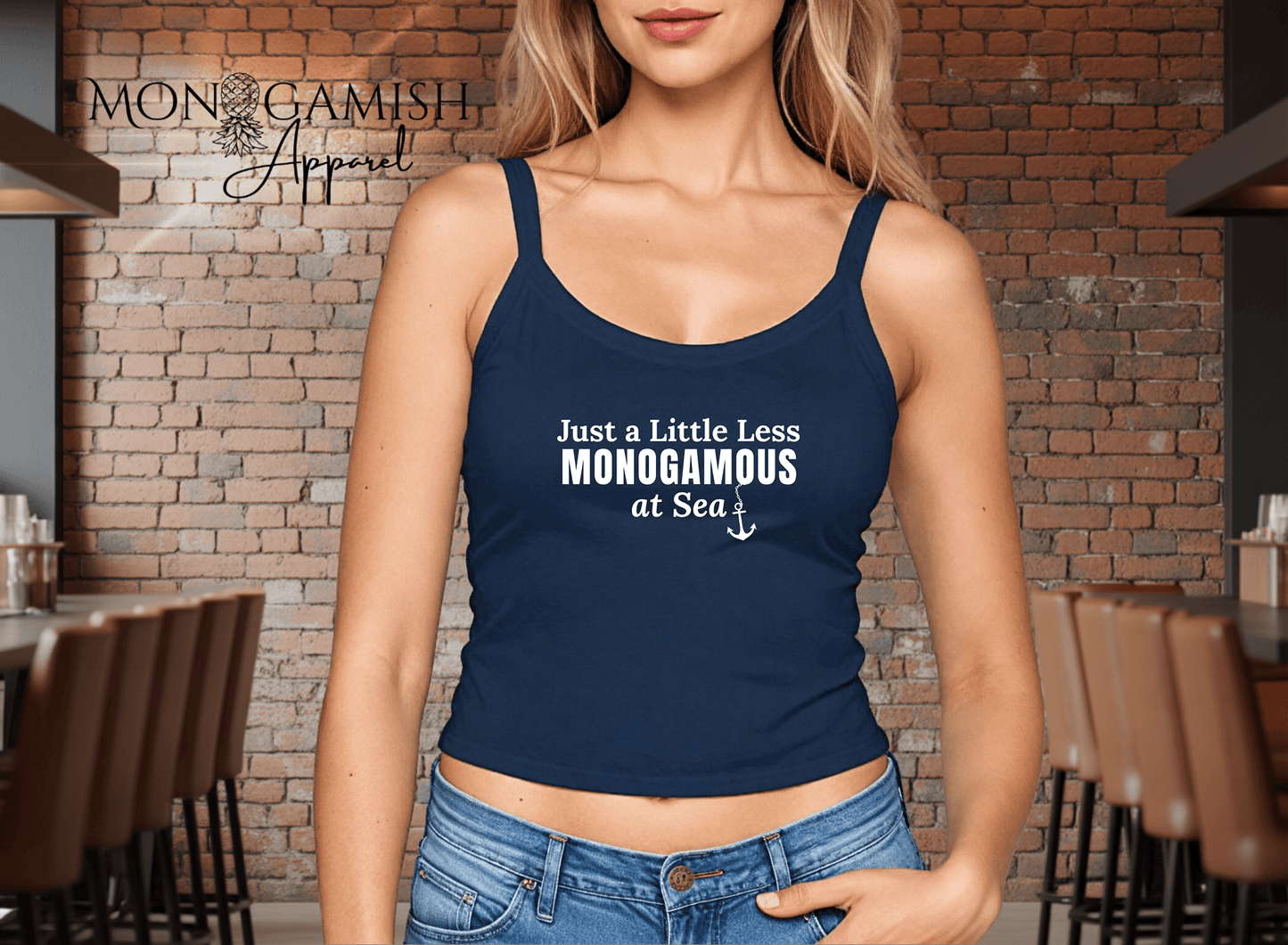 Less Monogamous at Sea Ladies Crop Tank