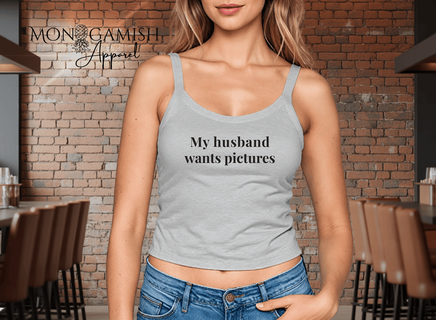 My  Husband Wants Pictures Crop Tank