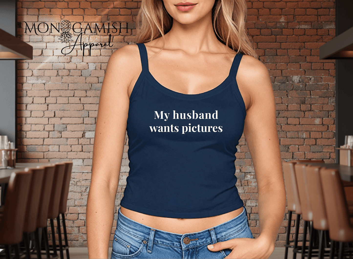 My  Husband Wants Pictures Crop Tank