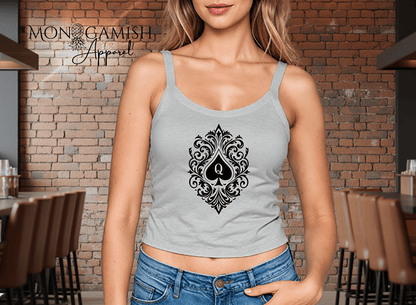 Queen of Spades Ladies Crop Tank