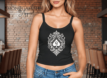 Queen of Spades Ladies Crop Tank