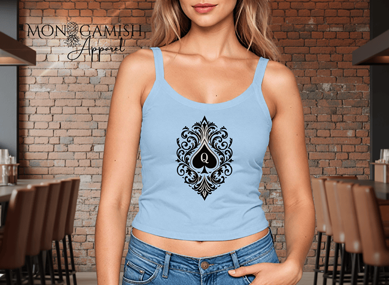Queen of Spades Ladies Crop Tank