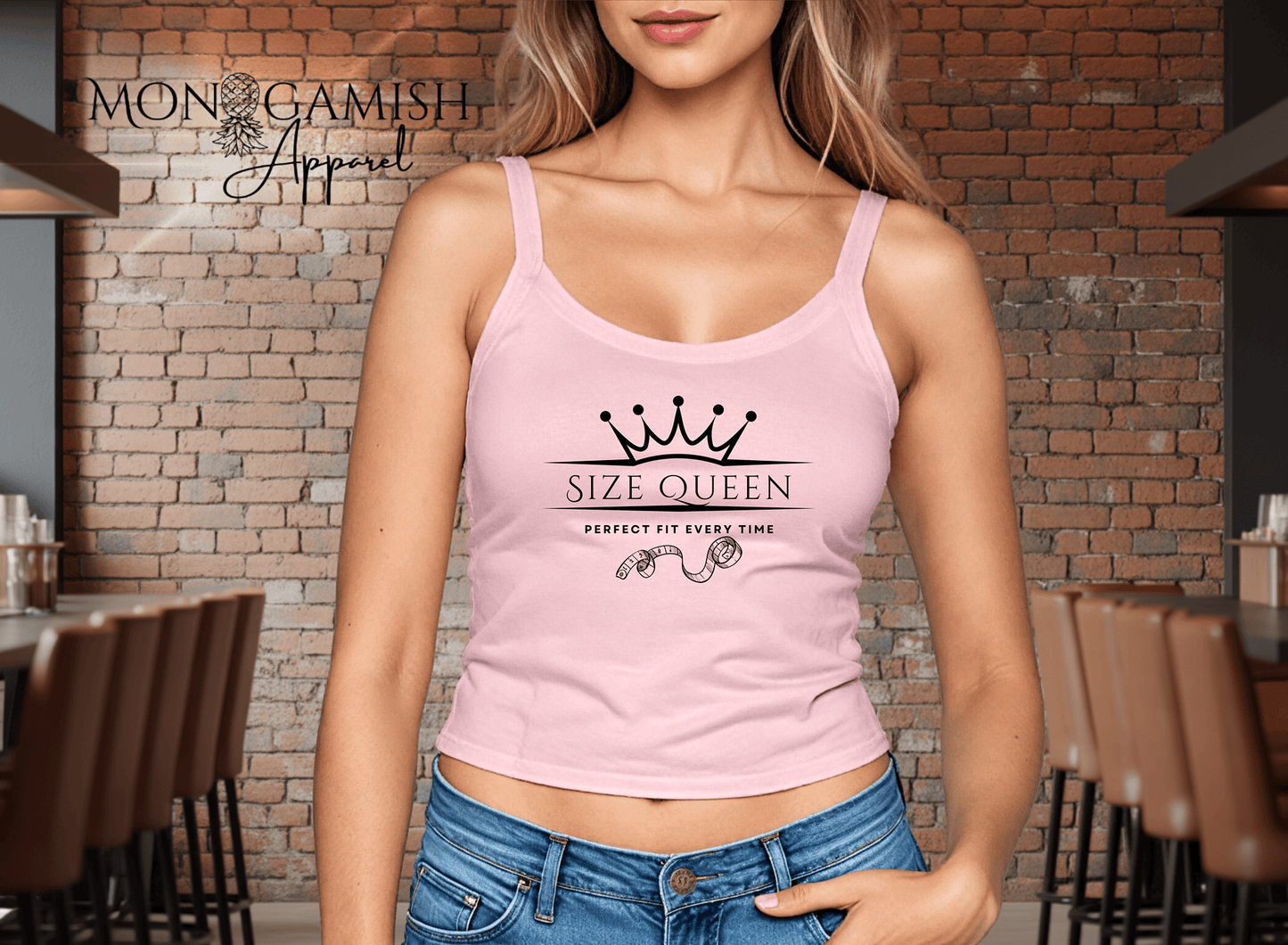 Size Queen Ladies Crop Tank