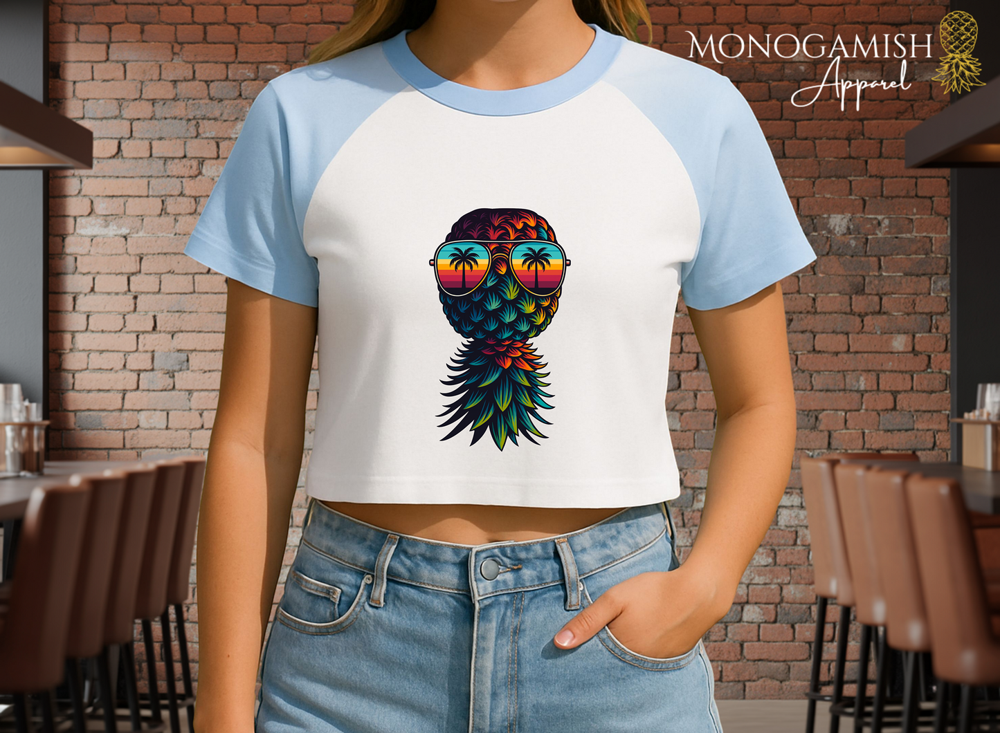 Tropicool Pineapple Crop Tee