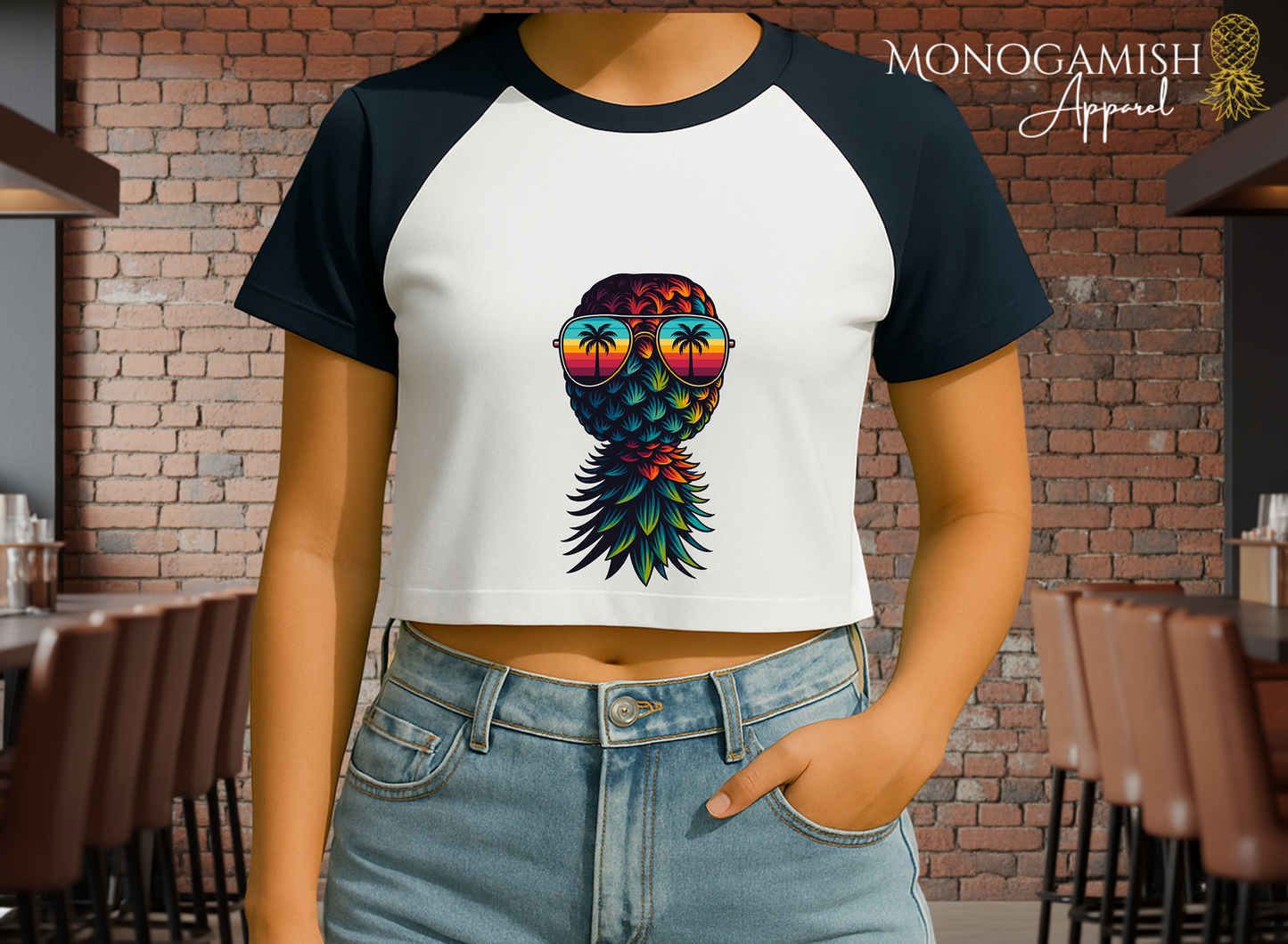 Tropicool Pineapple Crop Tee