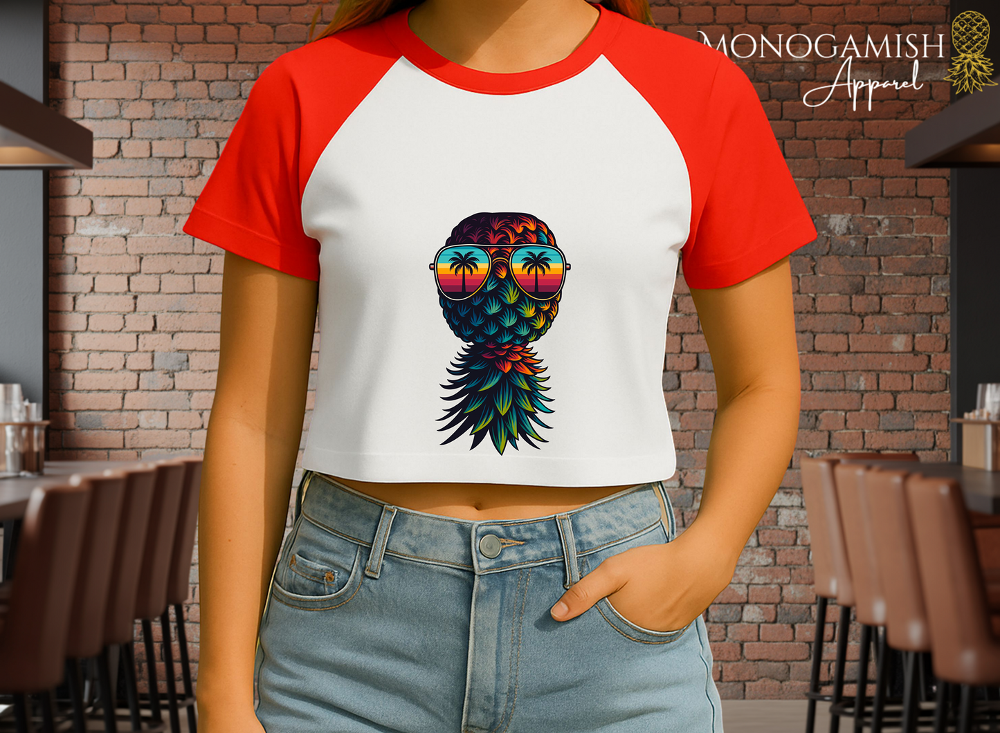 Tropicool Pineapple Crop Tee