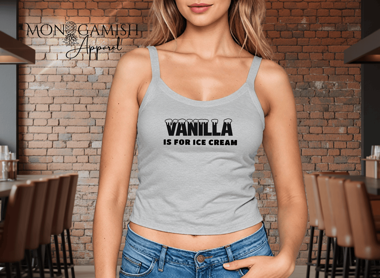 Vanilla Is For Ice Cream Ladies Crop Tank