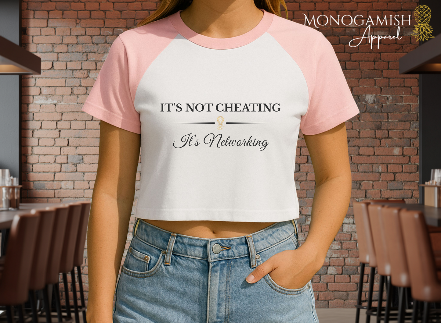 We Love to Network Crop Tee